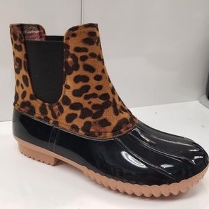 IN STOCK! Leopard Waterproof Duck Rain Boot